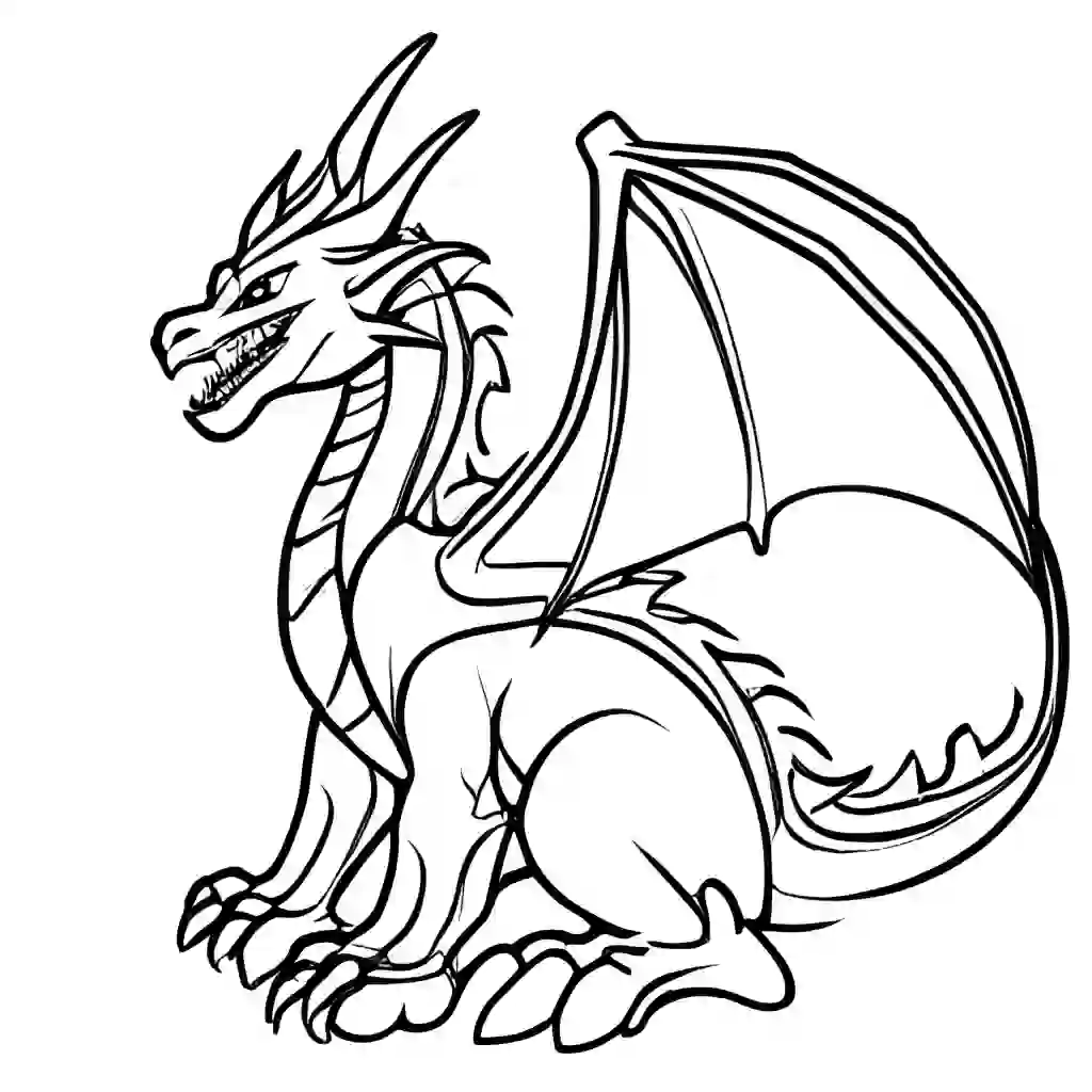 Rainbow Dragon coloring pages